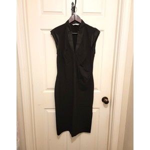 Diane Von Furstenberg Womens Sleeveless Cocktail Dress Black Size SMALL Knee